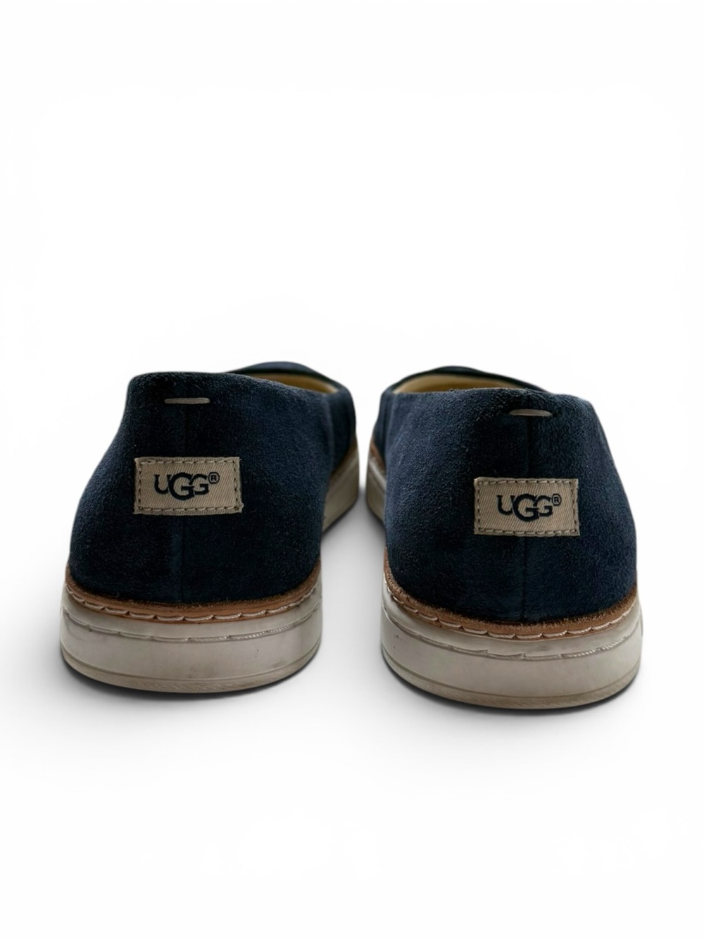 UGG Women Flats Size 7 Navy Blue Suede Leather Slip On Platform - Picture 8 of 11